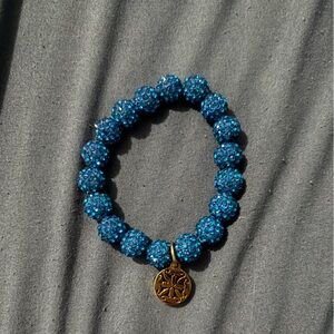 Rustic Cuff Blue sparkle bracelet
